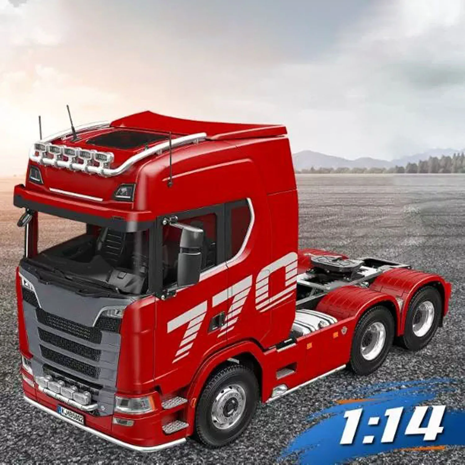 

1:14 6x6 770S RC Tractor Truck KABOLITE Remote Control Trucks Model Fifth Wheel Metal 2 Speed Gearbox Light Sound Toys for Adult