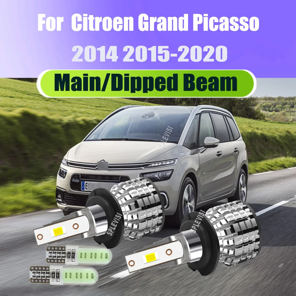 

LED H7 Headlight Bulbs - bulbs with 1:1 mini size same as halogen For Citroen Grand Picasso 2014 2015 2016 2017 2018 2019 2020