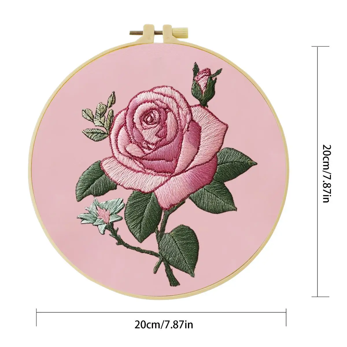 1 Stück 20X20CM/15X15CM 7,87/6,3 Zoll Pflanzen - Blumen Stickerei Starter-Kit DIY-Kit DIY-Stickerei-Set Handarbeiten Nadelkunst – Detail 4