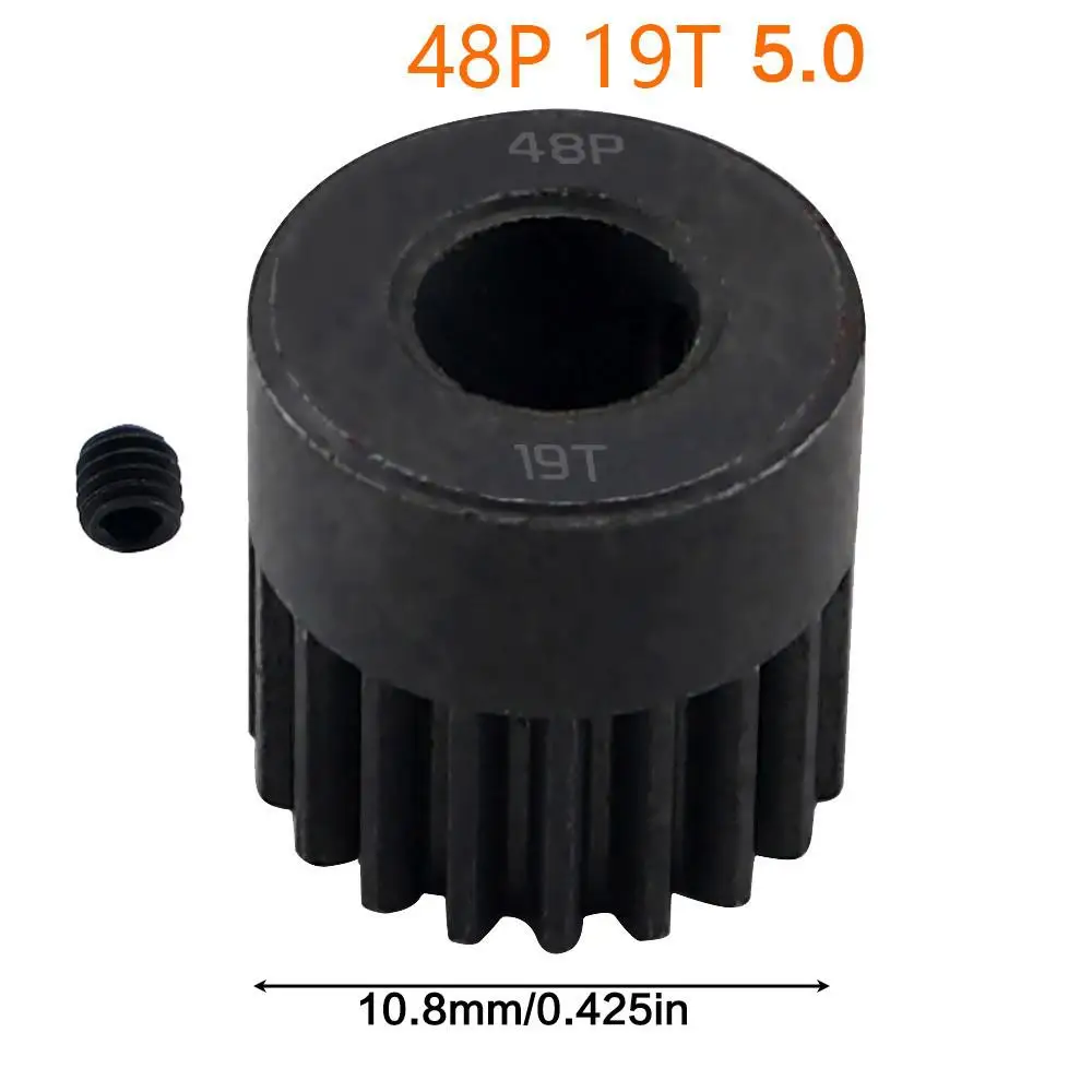 48p 5mm 16t 17t 18t 19t 20t 22t 24t 25t 28t Zwart Stalen Metalen rondsel Motor Gear Voor 1/10 Axiale Scx10 Rc Model Auto Motor Onderdelen