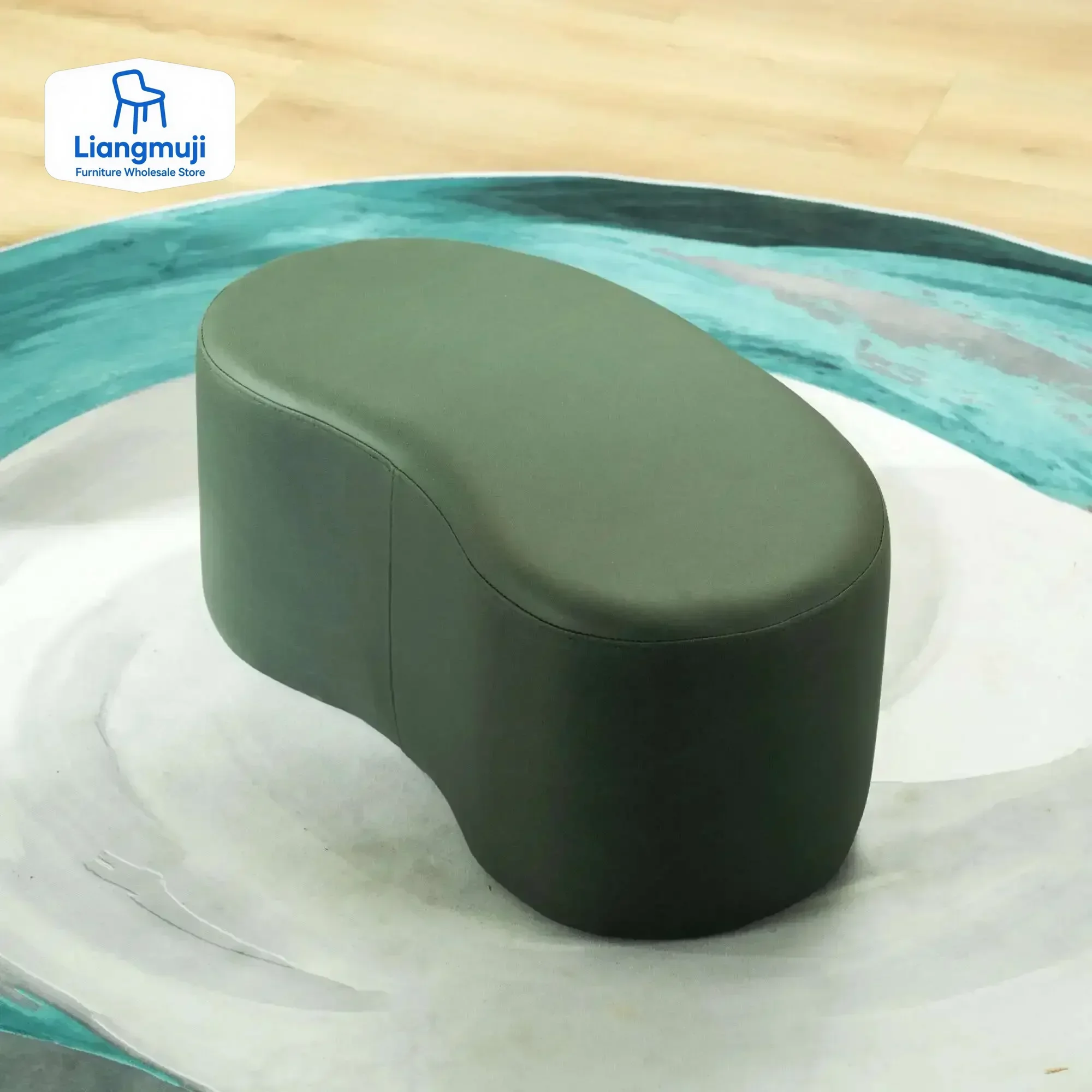 

Luxury Stool INS Lamb Changing Wool Foot Stool Bedroom Pouf Nordic Shoe Ottoman Creative Design Living Room Floor Sofa Bench