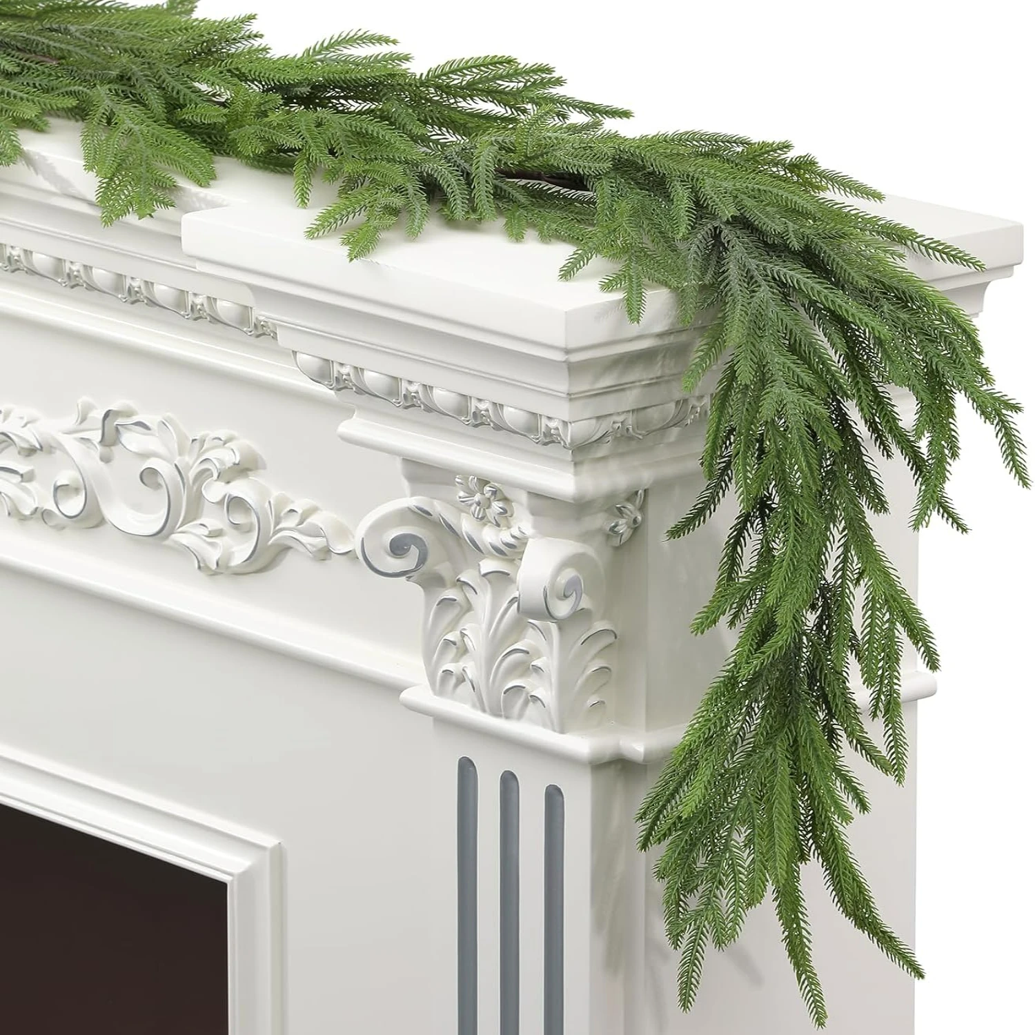 Add a touch of elegance to your home with this Beautiful and Realistic 6FT Green Cedar Artificial Christmas Garland featuring lu