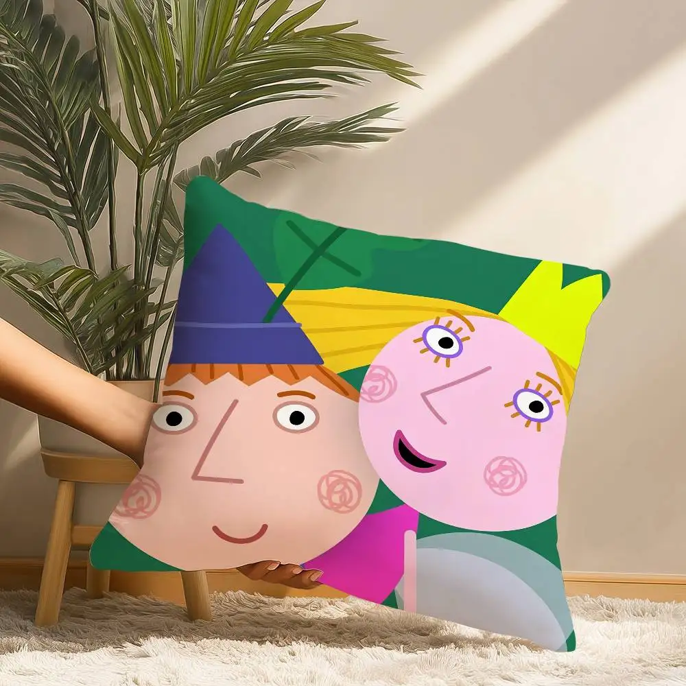 كيس وسادة من Ben and Hollys Little Kingdom قصير من القطيفة المطبوعة غطاء وسادة مربع رمي وسادة يغطي أريكة ديكور المنزل #3