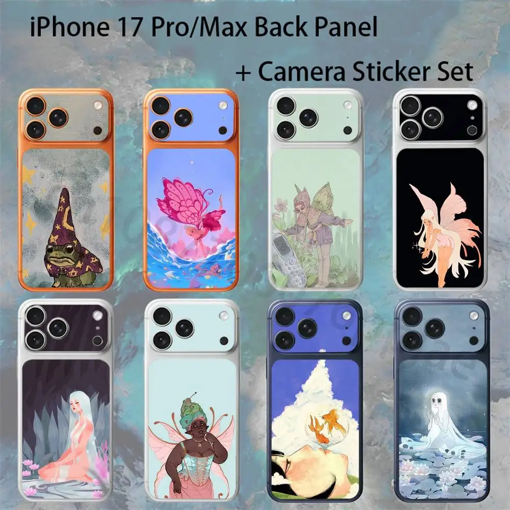 

Fairy For iPhone 17 pro Max/17 pro Full Cover Decal Skin Wrap Colorful Rear Protective Sticker Film