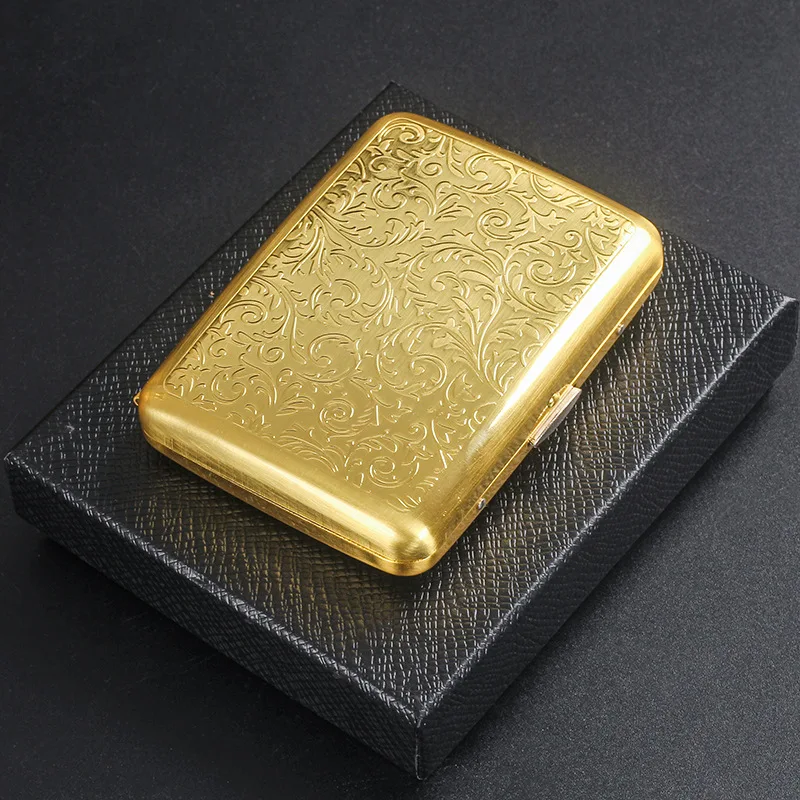 Unique Metal Mirror Cigarette Case Gold Retro Portable Pocket Cigaret Pack Cigarette Boxes Man Smoker Gift