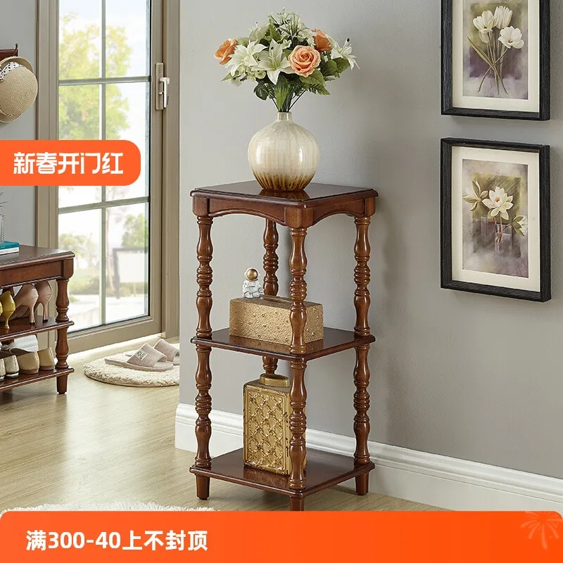 

American solid wood flower shelf, bookshelf, balcony storage bracket, floor-to-ceiling flower pot placement shelf, Chinese flowe