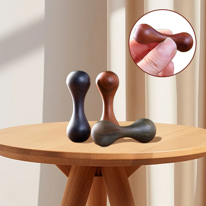 Wood Knucklebone Decompression Toys Polishing Sandalwood Hand Spinner Anxiety Stress Relief Rotate Finger Gyro Gift