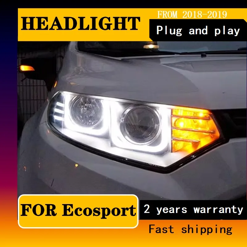 

Car Styling Head Lamp For Ford Ecosport Headlights 2013-2017 Ecosport Headlight DRL Bi-Xenon Lens Low Beam