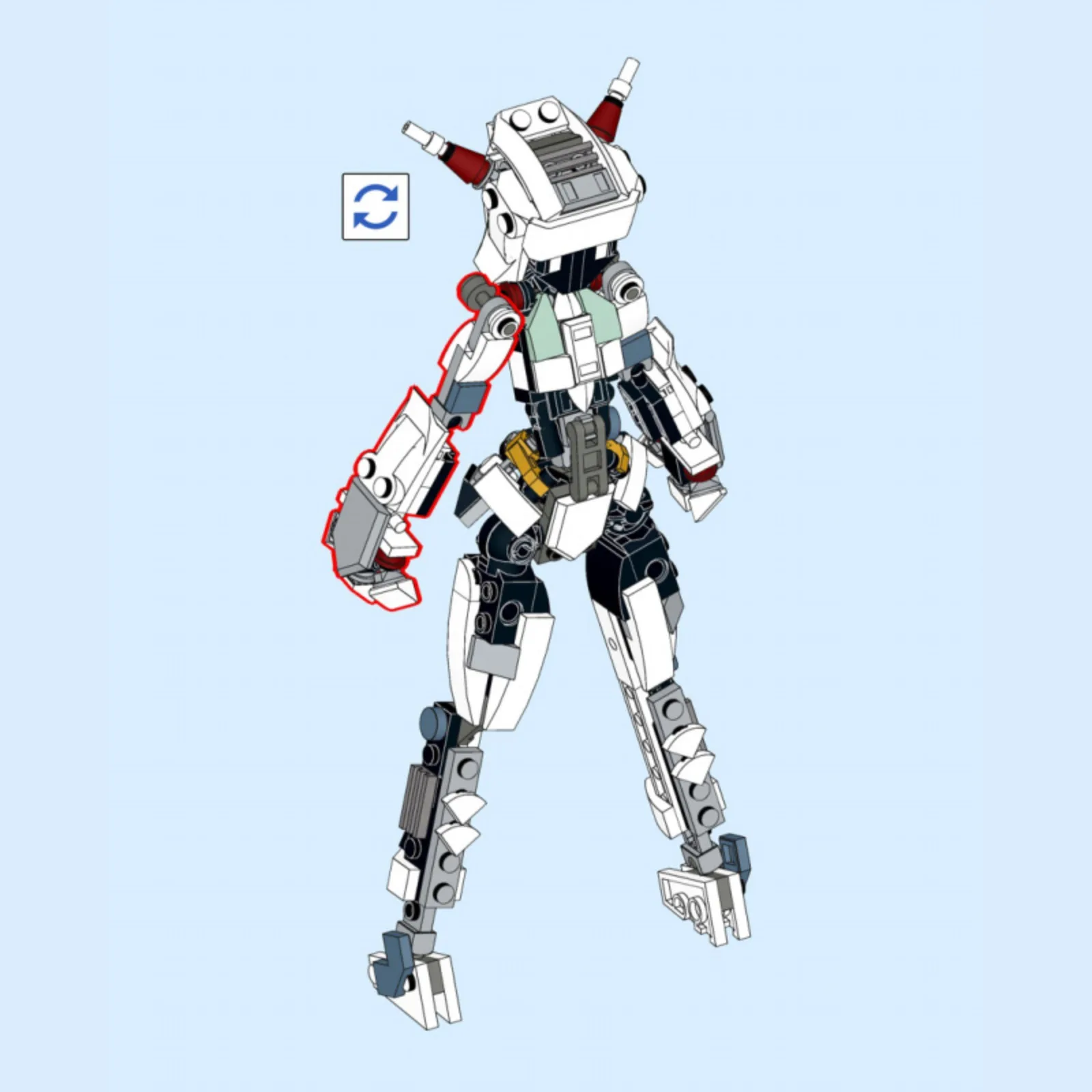 Creative MOC Bunny Girl Mecha Model Building Kit - Poseable Figure with Standard Brick Compatibility