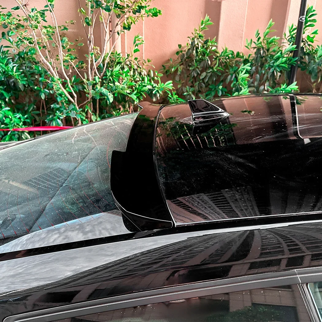 الذيل منتصف الجناح سقف الأوسط المفسد لفورد موستانج MK7 2024 2025 تقليم سيارة الخلفي الجذع غطاء صندوق السيارة مجموعات الجسم لمعان الأسود الكربون نظرة #4