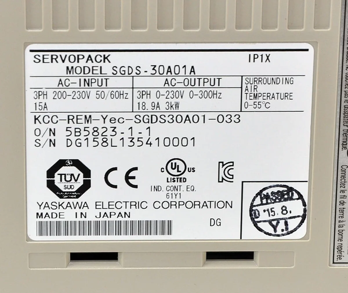 SGDS-30A01A Brand New Servo Drive，Original Genuine，Fast shipping，SGDS 30A01A
