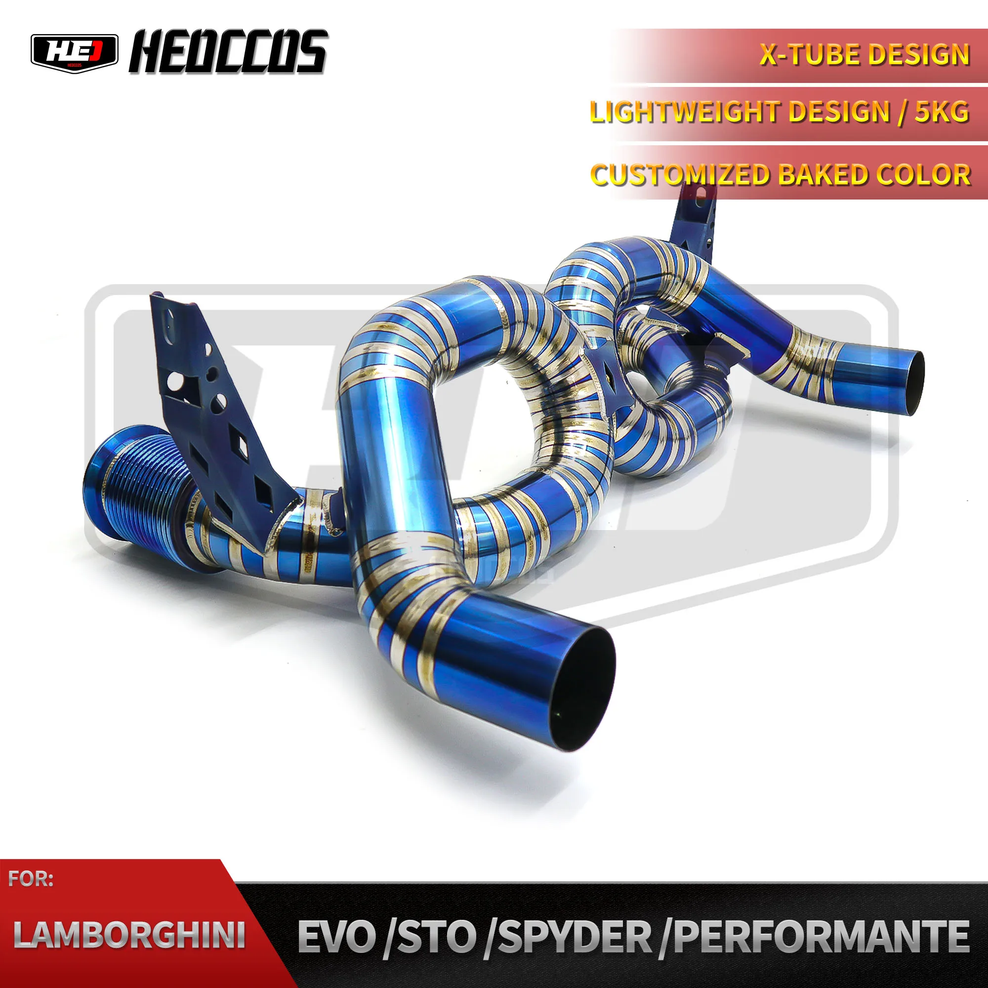 Titanium Alloy Catback Exhaust Fitting Kit HEO For Lamborghini Huracan STO EVO Spyder 5.2 2019 2020 Automobile Spare Components