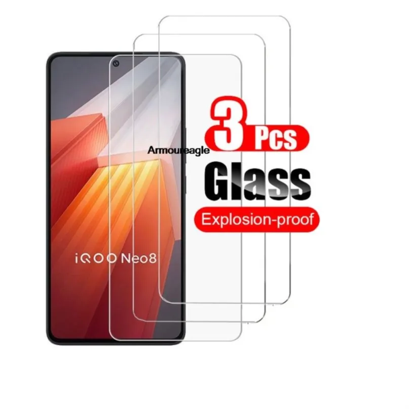 

3pcs tempered glass on for vivo iqoo neo8 neo 8 pro z7s z7x screen protector guard protective display shield film hd clear 2.5d