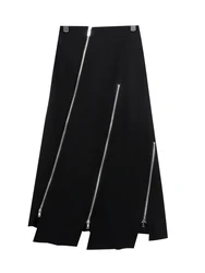 2022 Fashion Midi Long Pleated Skirt Women A-line High Waist  Y2k Medium Length Irregular Half Skirt Hip Wrap Skirt