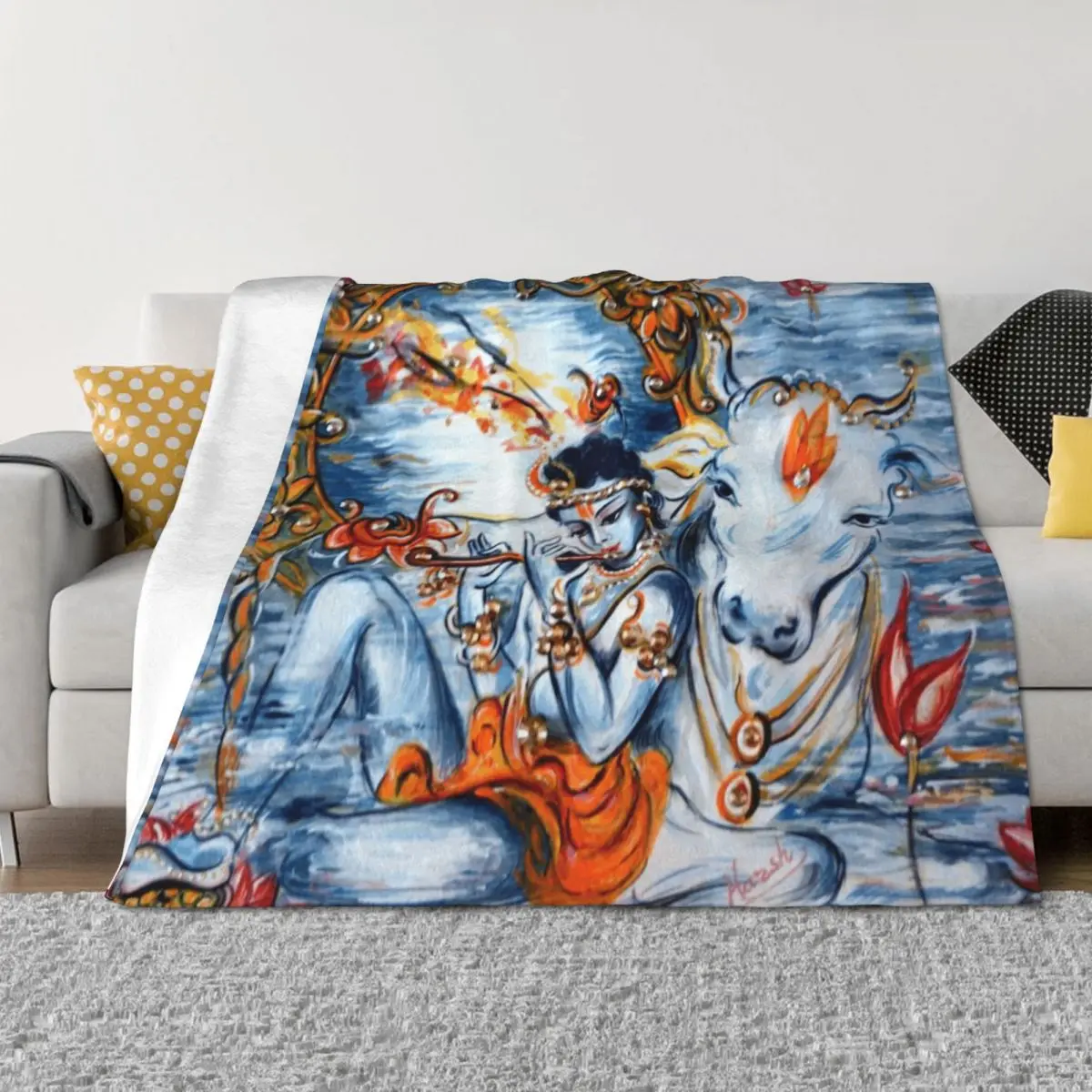 

Sweet Krishna Throw Blanket Decorative Beds Soft Beds Flannel Blankets