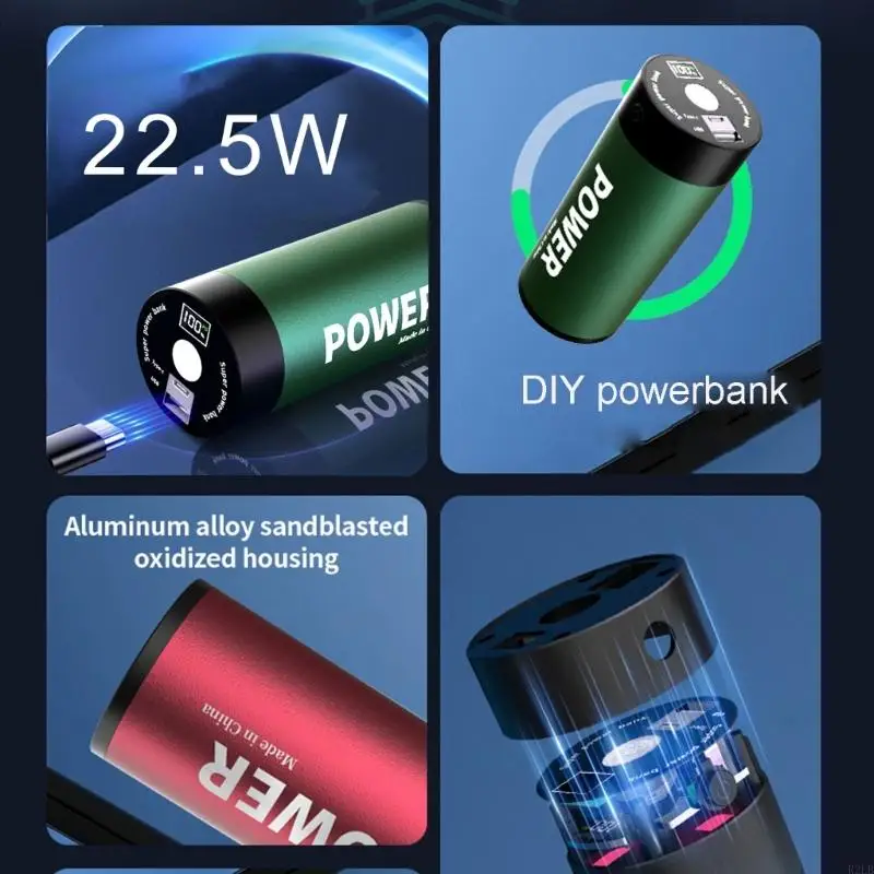 

R2LB Charging Box with Flashlight Power Box 2 USB Output Charging Shell