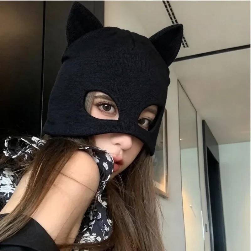 Dark Wind Winter Warm Headgear Outdoor Skiing Motorcycle Riding Hood With Bite Mask Unisex Funny Party Props Masquerade Ball