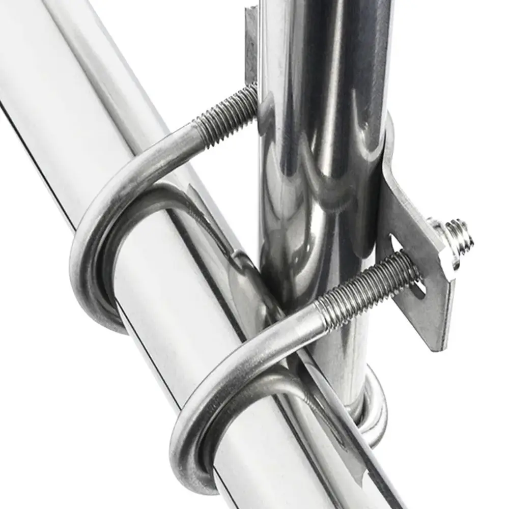 1Pcs Durable Double U-Cross U Bolt Cross Clamp Steel Connector Hose Clamp Scaffolding Fixing Screw Tube Pipe Clip