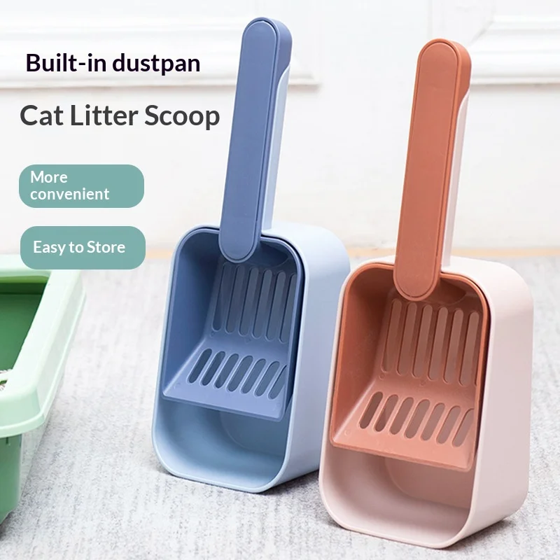 Household Cat Litter Sifting Scoop,Freestanding Storage Base,Long‑strip Sieve Slots,Integrated Handle Design,Indoor Pet Toilet Maintenance Accessory for Household Pet Users cat litter scoop