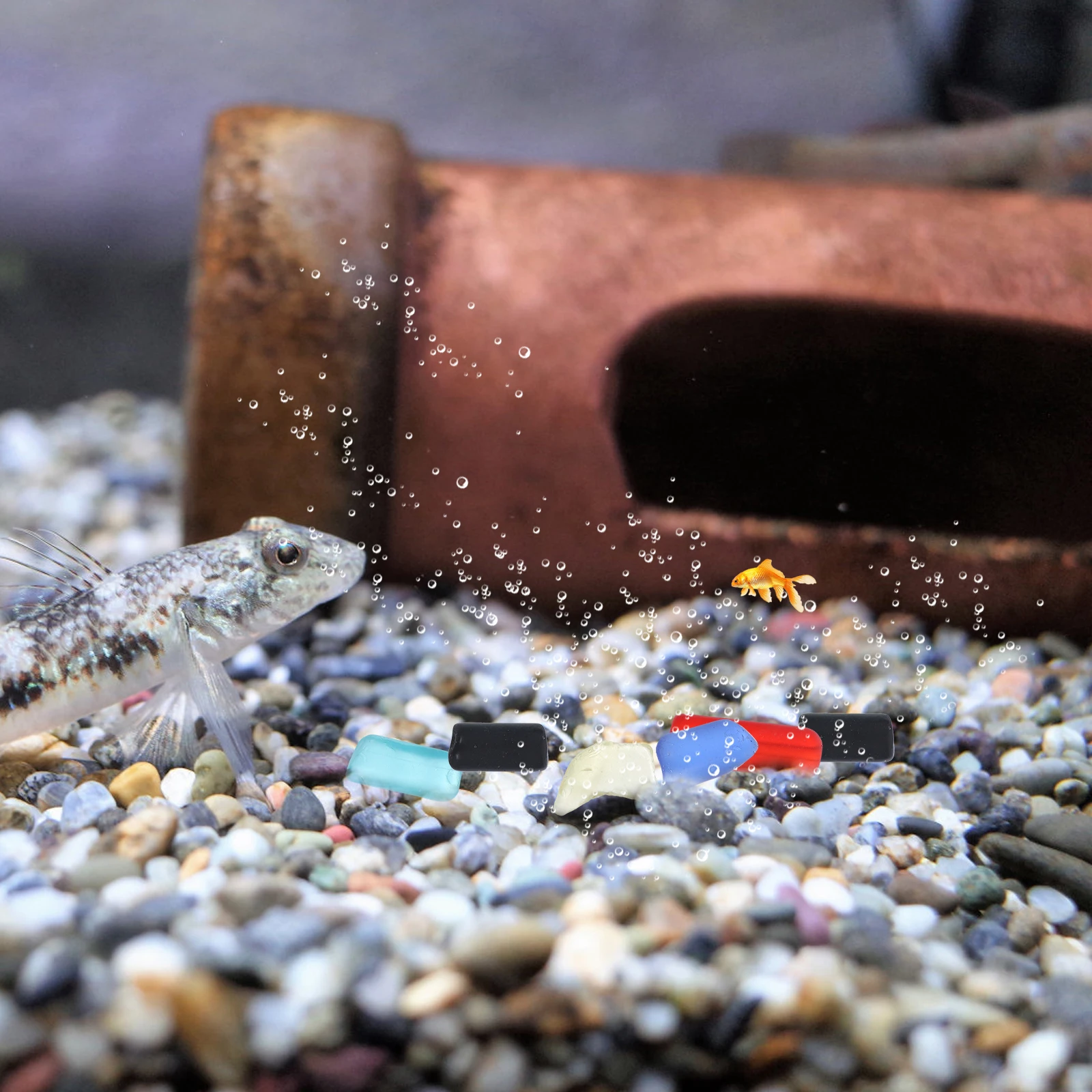 

0.5KG Fish Tank Decorative Gravel Stones Aquarium Rocks Glass Sand Natural Polished Colorful Substrate for Aquarium Landscaping