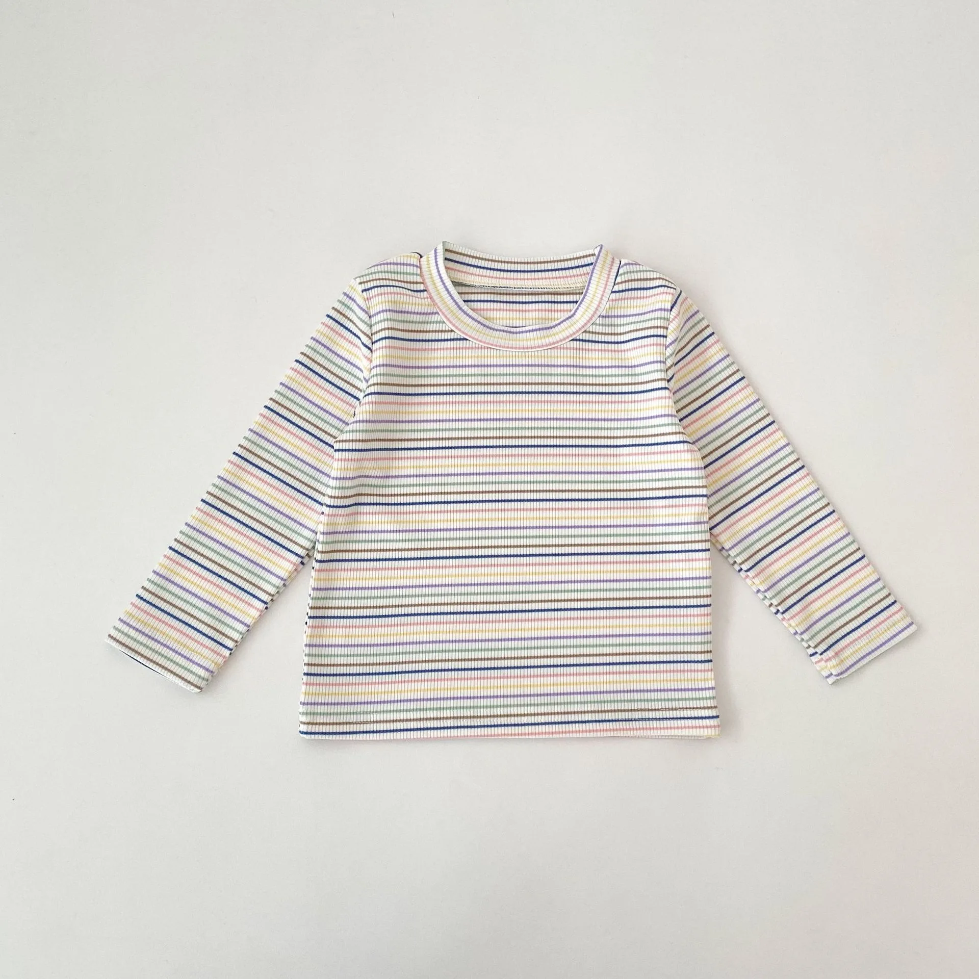 Autumn clothing for infants and young children, fashionable and versatile striped base shirt