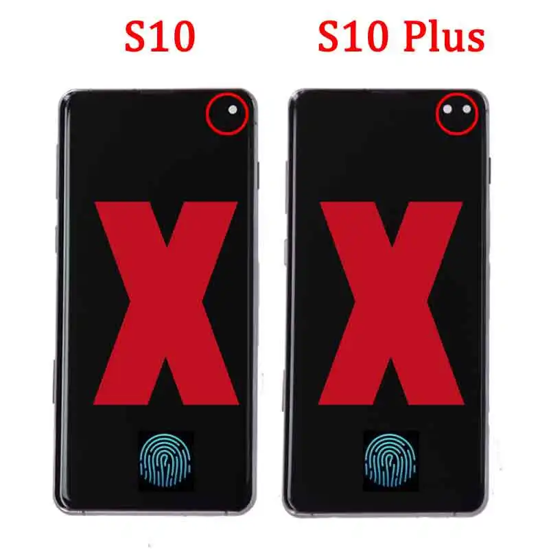 Screen for Samsung S10 Plus S10+ G975 G975F Lcd Display Digital Touch Screen with Frame for Samsung S10 G973 Assembly