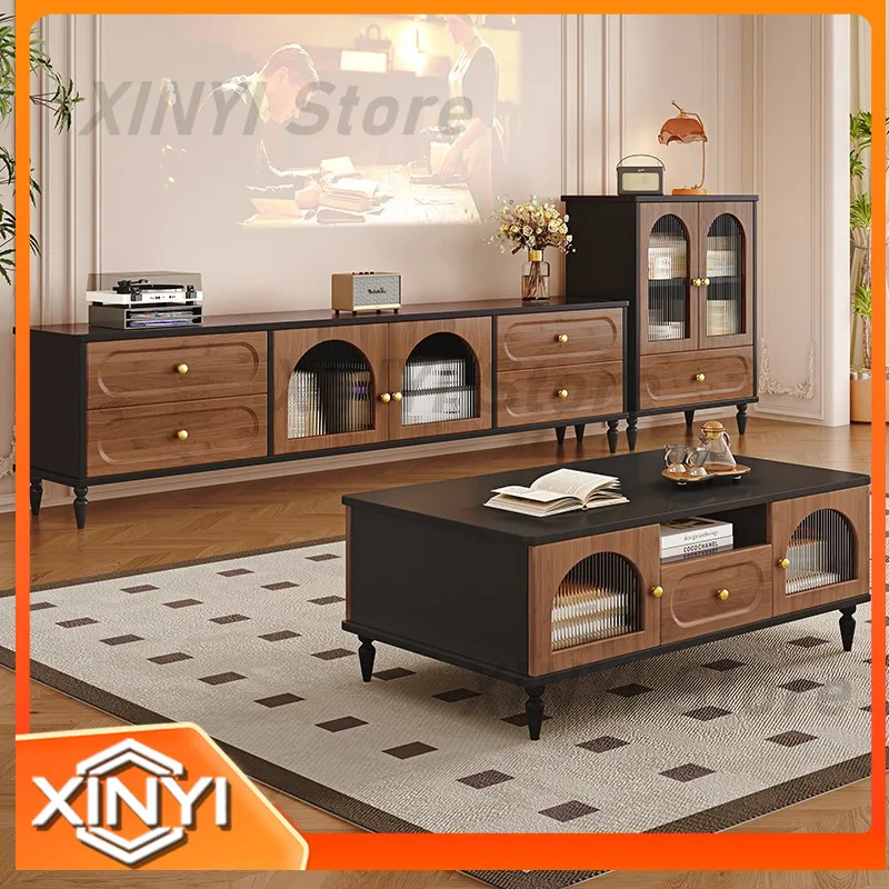 Solid Wood TV Stand for Living Room Wall Mounted Sideboard Floor Standing Storage Cabinet Coffee Table Television Cabinet