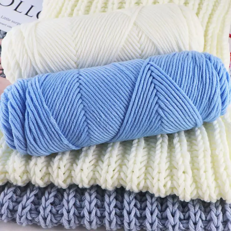 

Wholesale 300g/lot Natural Worsted Soft Milk Cotton Yarn Cochet Hook Baby Yarn Skein Thick Yarn for Knitting Thread Crochet Yarn