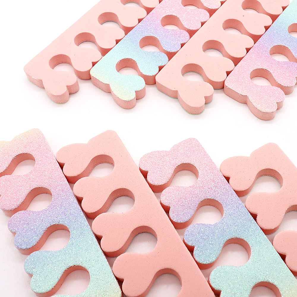 20pcs/set Pink Soft Sponge Finger & Toe Separators Set Nail Art Manicure Pedicure Dividers Flexible Foam Gel Polish Holder Tools