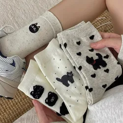 2024 New Autumn Cartoon Cat Socks for Women Cute Cat Socks Cute Cartoon Pattern Middle Tube Sock Soft Thermal Warm Crew Sock
