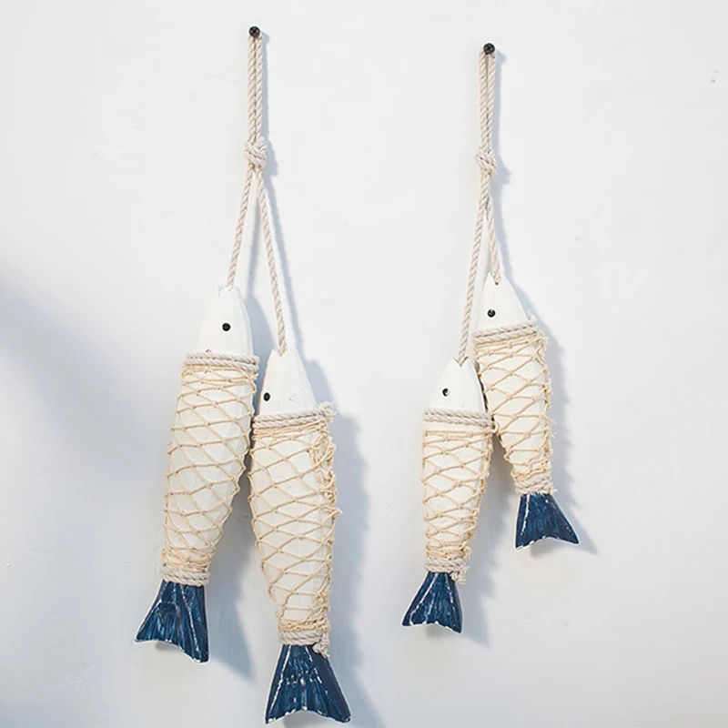 

Hanging Wooden Nautical Fish Beach Theme Decor Home Mediterranean Style Decoration Wall Decoration Wooden Nautical Fish Decor