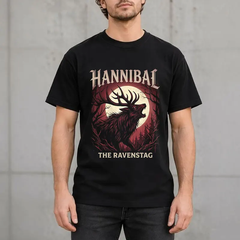 Hannibal Lecter Will Graham Graphic T Shirt, TV Series Horror Fan Unisex Tee Retro Dark Academia Gothic Casual Short sleeve Tops