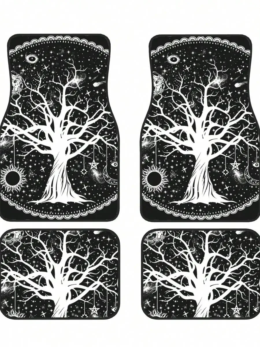 

4-Piece Car Floor Mats For Most Vehicles – Rubber Backing,Durable & Stylish Auto Interior Accessories