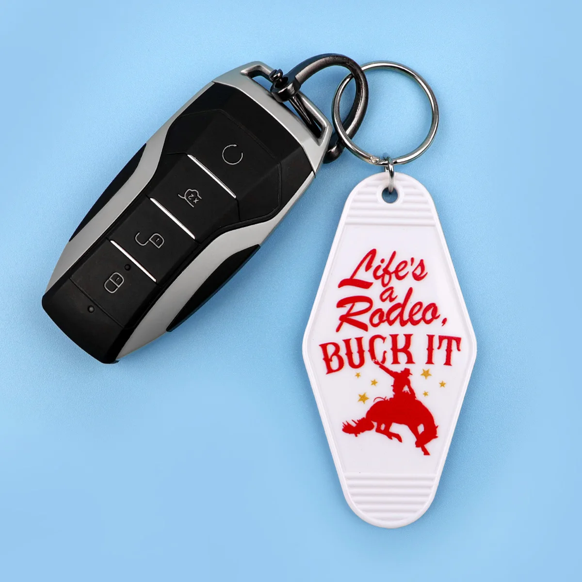 Trendy Funny Quote Key Tag For Motorcycles Cars Vintage Plastic Motel Keychain Backpack Accessories Fashion Keyring Friend Gifts