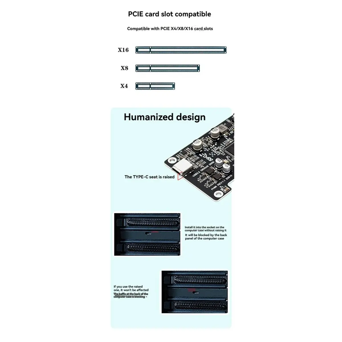 

【To&On-e】 USB PCIE Card Type C PCI-Express 4X to USB 3.2 Gen 2X2 (20Gbps) ASM3242 Chipset Driverless Expansion Adapter Card