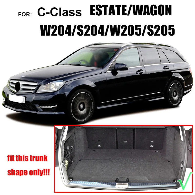 For BENZ C-Class W204 W205 S205 S204 Estate Wagon 2008-2018 Boot Cargo Liner Trunk Mat Floor Carpet 2014 2013 2015 2016 2017