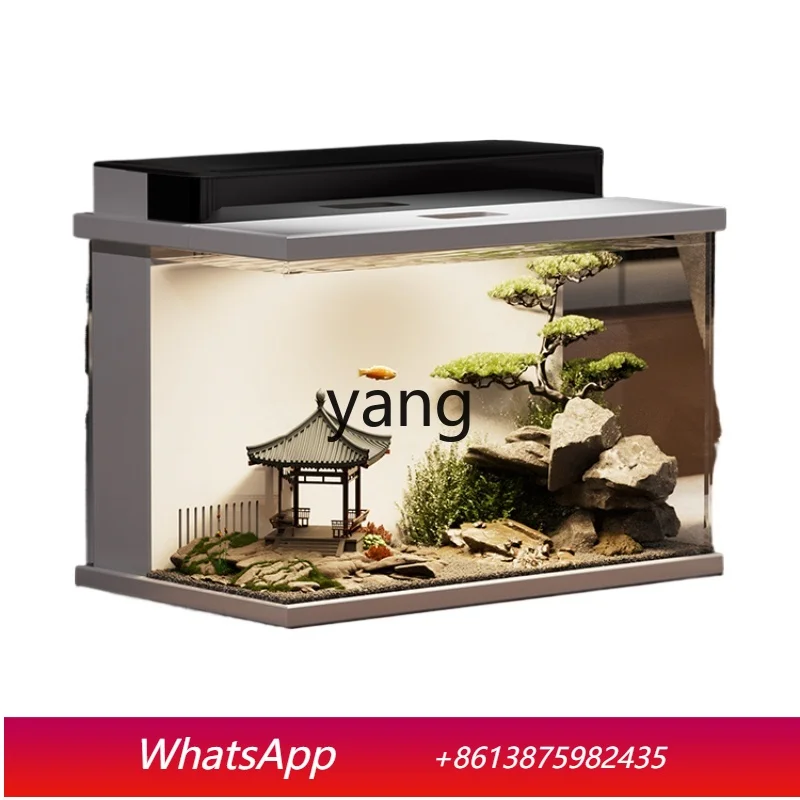 

CX Fish Tank Small Living Room Advanced Household Ultra-White Glass Rectangle with Lid Fish Tank with Oxygen