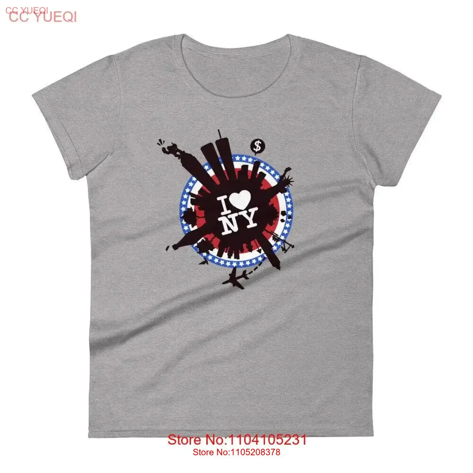 

I Love New York City Women's short sleeve t shirt vintage Washed designer clothes Comfortable Slightly Stretched homme Soft