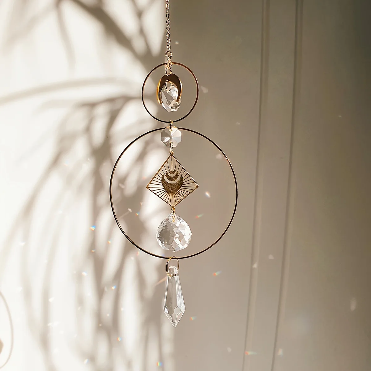 1PC Crystal Sun Catcher Geometric Pendant Suncatcher Window Balcony Garden Yard Outdoor Crystal Hanging Decoration