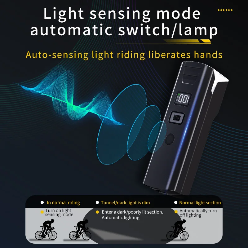 Luz de bicicleta portátil super brilhante, Farol de equitação noturna, Carregamento USB, Lanterna LED à prova d'água para acampar, caçar, ciclismo