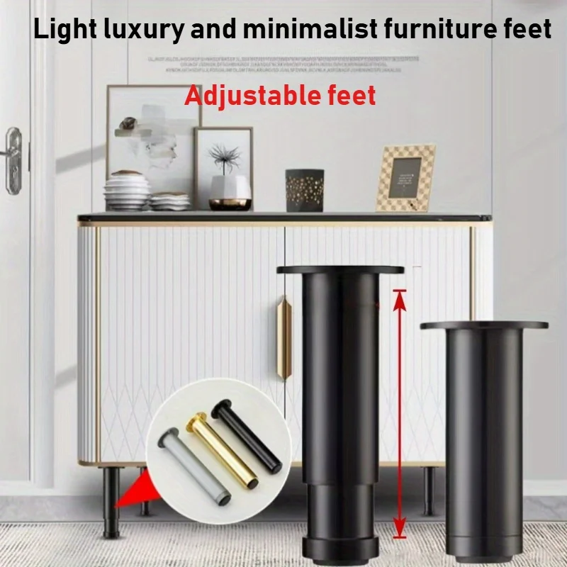 4pcs Thickened Furniture Legs Aluminum Alloy Cabinet Legs Adjustable Furniture Feet for Sofas Coffee Tables Bathroom Cabinet