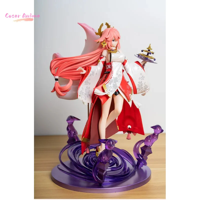 

24cm Anime Figure Genshin Impact Gk Yae Miko Fox Pvc Action Figurine Desktop Ornament Decoration Model Statue Toys For Kids Gift