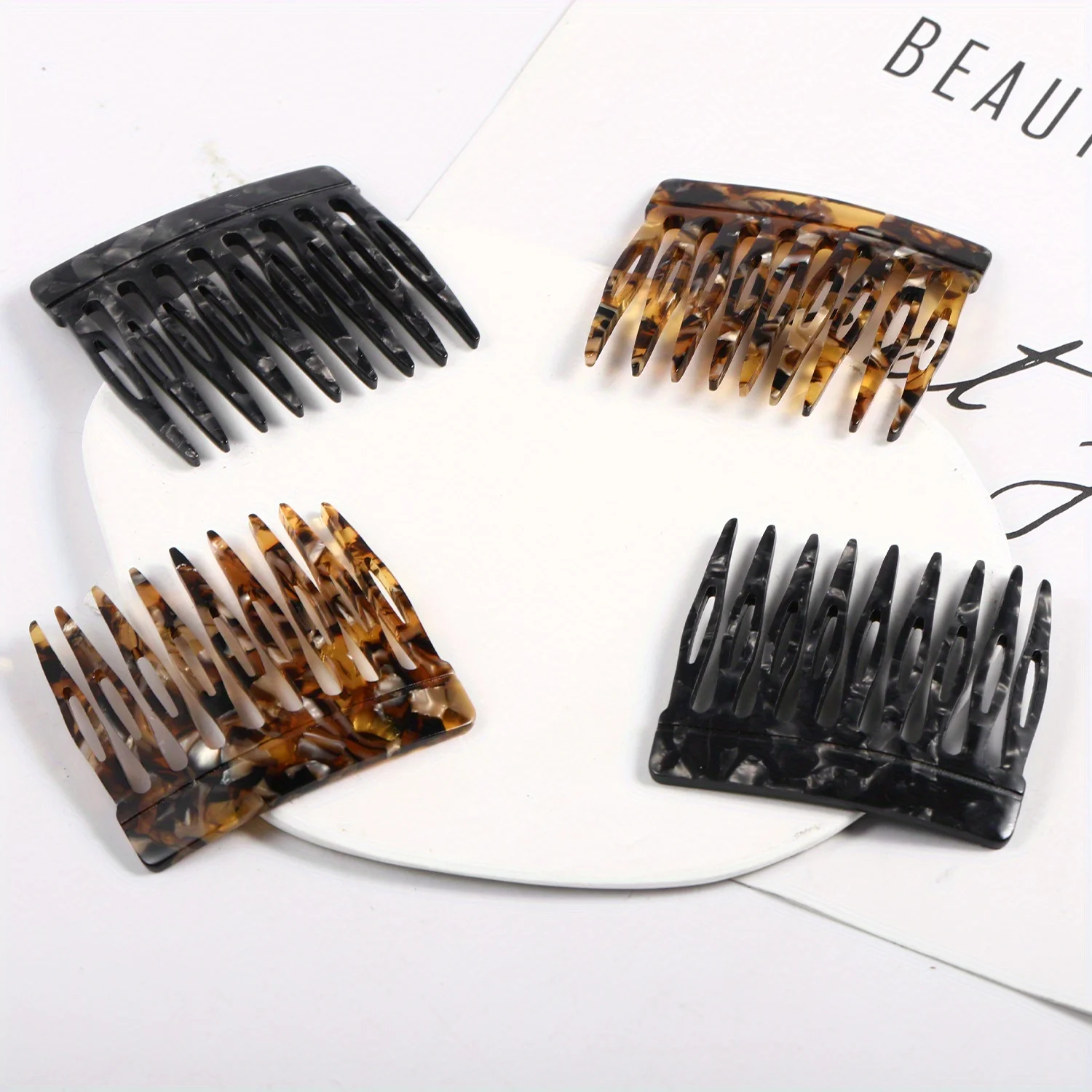 

4 Piece Side Comb - Women's French Side Comb Updo Styling Accessory