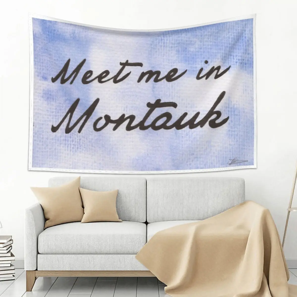 

Meet Me in Montauk Tapestry Room Decor Korean Style Bathroom Decor Aesthetic Room Decorations Cute Decor Tapestry