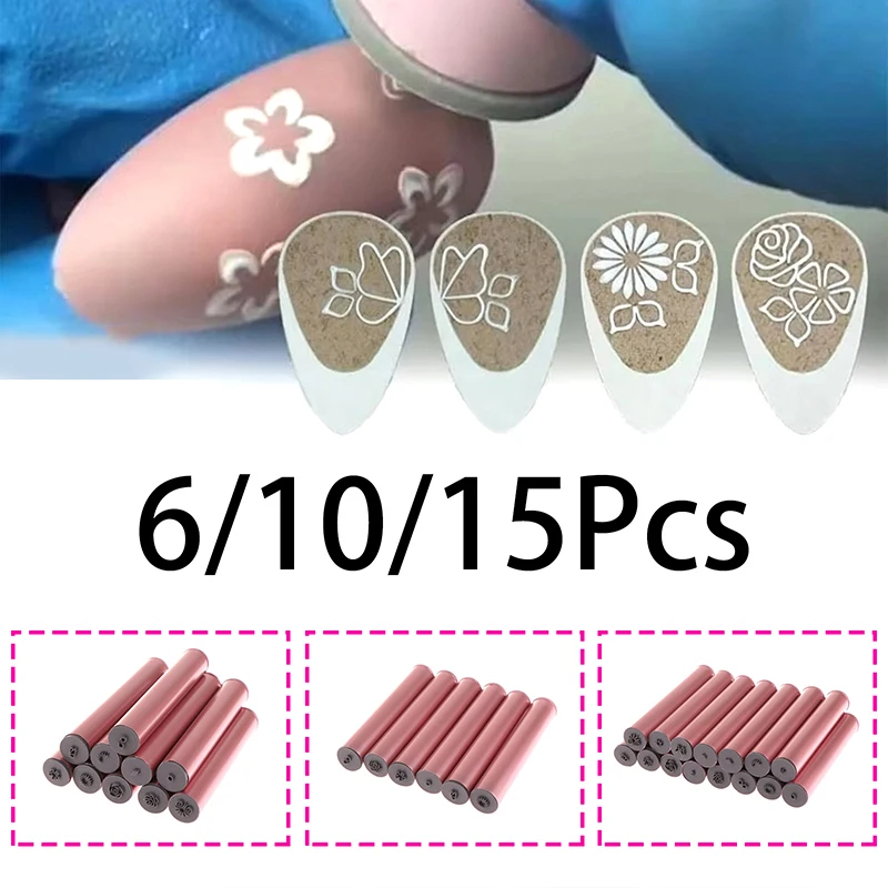 6/10/15Pcs Nail Art Stamp ปากกาชุดเล็บ Art Stamping เครื่องมือรูปแบบที่แตกต่างกัน DIY ออกแบบเล็บ Stamper เล็บ Art Dotting