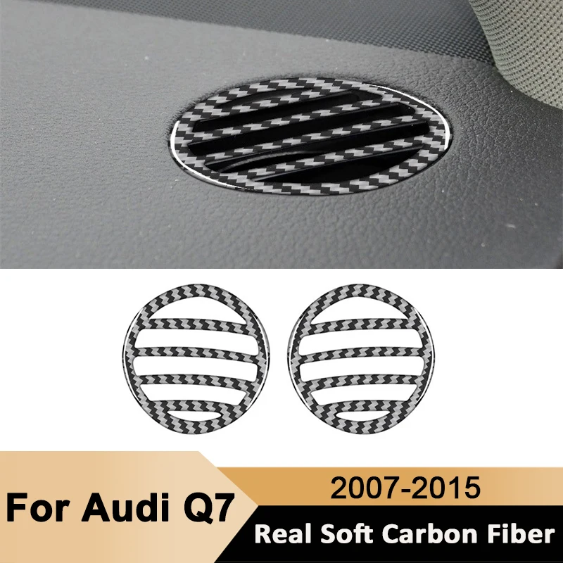 

For Audi Q7 2007- 2015 Carbon Fiber Car Dash Left Right Air Outlet Vent Trim Frame Decorative Sticker Auto Interior Accessories
