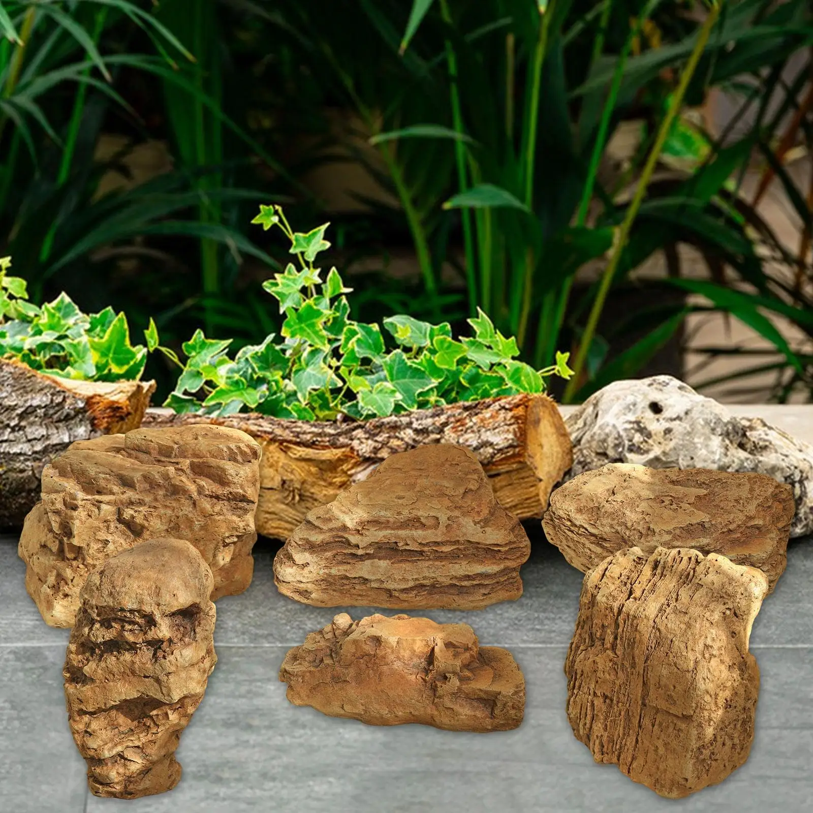 Decorative Stone Artificial Landscape Rock Versatile Sculpture Realistic Model Ornament for Park Lawn Rockery Pond Yard