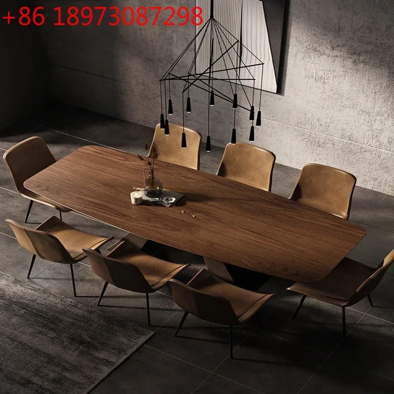 

Simple large solid wood long table personalized conference table business negotiation workbench modern home dining table strip