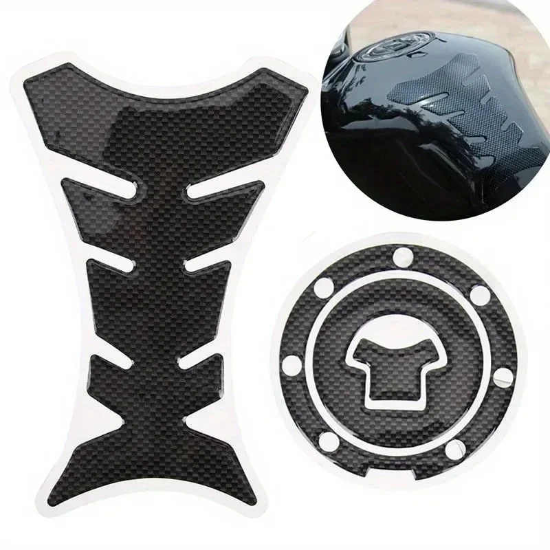 

2X Motorcycle Carbon Fiber Tank Pad Protector Stickers Universal Fishbone Design for Honda, Yamaha, Kawasaki, for Suzuki, Ducati