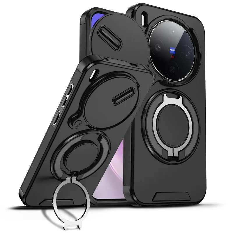 Image of Für VIVO X300 X 300 Pro Stoßfeste Hybrid-Magnetständer-Handyhülle für VIVO X300pro Schiebeobjektiv-Kamera-Panzer-Schutzhülle
